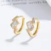 Pendientes Cuadrados de Piedra Geométrica de Plata de Ley 925 para Mujer, Lujo Accesible, Elegantes y de Moda, Pendientes Sencillos de Alta Gama Ins, Pendientes de Zirconia