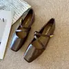 G3760-71 Zapatos Elegantes de Estilo Francés con Faldas, Zapatos de Tacón Grueso Individuales para Mujer, Nuevos Zapatos de Commuter para Mujer Primavera y Verano 2025, Zapatos de Noche