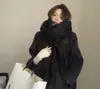 Colección de Bufandas de Mohair de Color Sólido de Otoño e Invierno, Bufandas Atmosféricas Estilo Coreano, Bufandas Chal Ampliadas y Engrosadas al por Mayor