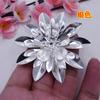 Nuevos accesorios de bricolaje hechos a mano, pegatinas de tela bordadas con flores de plata falsas, accesorios para tocados de actuación escénica, flor de metal n.° 11