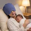 Gorro de sueño profundo en microgravedad, antifaz de seda helada bloqueador de luz, protector de cabeza y ojos a prueba de viento para aire acondicionado, ayuda para la siesta para dormir mejor