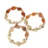 Pulsera de Abalorios Geométricos Irregulares de Acrílico Retro Europea y Americana, Estilo Étnico, Moderna, Versátil, de Nicho, Joyería de Alta Gama