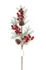 Venta al por mayor de fábrica esquejes de frutos rojos navideños adornos navideños ricas decoraciones de frutas colgantes de flores para árbol de Navidad
