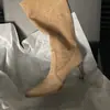 Botas Femininas de Cano Médio Estilo Novo 2026, Botas Femininas de Outono com Bico Fino e Salto Agulha, Botas de Camurça de Cano Largo, Botas Tendência Slouch