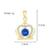 [Ouro Real de Cobre] Coroa de Amor Diamante Azul Moda Comércio Exterior Transfronteiriço DIY Joias Acessórios de Pingente Microincrustados com Zircônio de Cobre