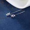 Pendientes de Borla con Estrella de Zirconio Flash Nuevas Tendencias Pendientes Pequeños de Alta Gama Agujeros en las Orejas Dormir Sin Hilo en la Oreja