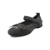 Sapatos Mary Jane Retro Color Block com Laço para Ballet Feminino 2026 Outono Inicial Novos de Nicho com Tira Única de Velcro Baixos