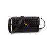 [Exclusivo transfronterizo] bolso bandolera de hombro tejido a mano, moda simple, bolso cuadrado pequeño, hebilla metálica, bolso retro moderno