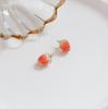 Resina fresca coreana con pegamento en forma de gota, lámina de oro rosa con colgantes, accesorios de joyería para pendientes hechos a mano