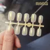 Unhas Postiças Polarizadas com Glitter Pré-Prontas Usáveis Semi-Acabadas Cola de Esmalte Spray Pura Feita à Mão Peças de Manicure Tiras de Unha Postiça