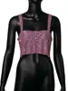 AYJ Amazon Lentejuelas Fiesta de Noche Cóctel Camisola Sexy con Malla Metálica de Lentejuelas Espalda Descubierta