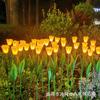 Lámpara de tulipán led linterna de simulación lámpara decorativa lámpara de ramo luz nocturna planta verde venta al por mayor linterna navideña lámpara decorativa