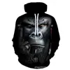 Sudadera con capucha casual unisex de nuevo estilo transfronterizo con estampado 3D de Gorila Animal Retro Fuente de Suministro