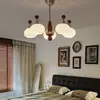Lustre vintage estilo americano para sala de estar, luminária moderna minimalista tipo feijão, luminária de teto retrô estilo chinês novo para sala de jantar, quarto, escritório, ferro
