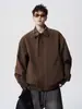 Chaqueta de Estilo Americano para Hombre, Primavera y Otoño, Marca de Moda, Patchwork a Cuadros, Cuello Revertido, Chaqueta de Béisbol, Ropa Exterior Retro de Calle Estilo Granero