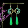 Brincos de estilo antigo cloisonne gota de óleo borla brincos Novo clipe de orelha das mulheres elegantes pequenos brincos frescos brincos festivos