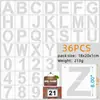 Suministro Exclusivo Transfronterizo de Juego de 36 Piezas de Plantillas de Letras del Alfabeto Inglés Pintadas con Números 62 Decoración de Pared Hueca para Pintar
