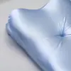 Almohada cervical de espuma viscoelástica con forma de mariposa, tela azul refrigerante antibacteriana impermeable, tamaño 60x41x10/15cm
