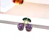 Chaveiro de Carro com Pedras de Metal e Strass Cereja DIY Encrustado com Diamantes Acessórios Pingentes Charms de Bolsa Materiais