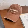 Gorra de Béisbol Lavada Estilo Americano Vintage Desgastada Unisex con Letras que Hacen que la Cara se Vea Más Pequeña Gorra de Sol de Pareja de Moda