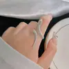 Corea del Sur Dongdaemun Anillo Sencillo de Plata de Ley 925 Anillo Abierto Viento Frío Dedo Índice de Mujer No Puedo Dejarlo Anillo de Cola de Color Joyería