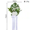 Decoraciones de Flores para Respaldo de Sillas de Jardín Exteriores, Decoraciones de Sillas para Pasillo de Boda en la Iglesia, Flores Artificiales para Manijas de Puerta de Hotel para Eventos de Negocios