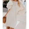 2022 comercio exterior otoño e invierno para mujer Nuevo suéter ebay Amazon wish cuello redondo suelto vestido de felpa