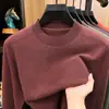Camisa base de mezcla de lana de oveja, cachemira y seda para hombre, otoño e invierno, suéter de cuello redondo para hombre, ropa casual multicolor para hombre al por mayor