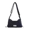 Bolsa de lona floral casual estilo coreano para mulheres, nova bolsa versátil para ombro e transversal de 2026, bolsa tote de grande capacidade