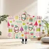 Manta Perezosa con Capucha Desmontable de Franela con Estampado Digital Navideño Manta Chal Cálida de Invierno Cubierta para Sofá