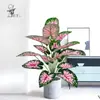 Flores Artificiais para Sala de Estar Estilo Nórdico Transfronteiriço, Plantas Verdes Simuladas, Plantas Coloridas de Taro em Vasos, Decoração com Plantas Falsas, Paisagismo Rosa para Casamentos