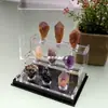 Soporte de Exhibición de Minerales para Gatos Acrílico Caja de Exhibición de Minerales de Cristal Caja de Almacenamiento de Bola de Cristal de Gema Estándar