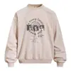 Sudadera con Capucha Vintage Estampado de Retrato con Letras Creativas Ropa Urbana Americana Holgada Lavada Tie-Dye Cuello Redondo Otoño