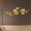 Adesivo de Porta Novo Personalizado com Padrão de Flor e Trepadeira em Espelho Acrílico Adesivo de Geladeira Adesivo Decorativo de Armário Adesivo de Parede de Fundo para Sala de Estar