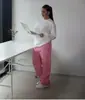 Calça Jogger Casual Esportiva de Cor Sólida, Moda de Rua Retro Europeia e Americana Y2K Hip-Hop com Punhos com Zíper