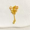 Colgante de Mariposa Gota de Aceite Dorado Arena con Alta Retención de Color Conector de Flor de Ciruelo Doble Colgante Accesorios para Joyería Hecha a Mano DIY