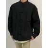 Nueva Chaqueta para Hombre Estilo Chino con Cuello Alto, Ropa para Hombre Estilo Chino, Túnica Taoísta, Camisa de Botones, Talla Grande Traje Tang Hanfu Camisa