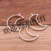 6 cores de fábrica direto DIY acessórios lua pingente charme gota cola moldura oca 25*38mm