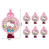 Nueva Serie KT Cat Bandeja de Papel Vaso de Papel Servilleta Mantel Decoración de Niña Triángulo Fiesta Hello kitty