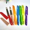 Cuchillo de fruta de color caramelo nórdico cuchillo de cocina pelador de manzanas acero inoxidable pelador de melón y frutas cuchillo portátil plástico
