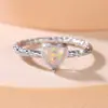 Anillo Trenzado de Ópalo Sintético en Forma de Corazón Rongxing Transfronterizo, Banda Trenzada Simple, Anillo Versátil para el Día a Día, Estilo Artístico