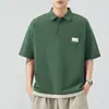 Roupas Masculinas Shanggu 2026 Verão Novo Estilo Japonês Tendência Casual Camisa Polo Corte Solto Bordada Versátil Manga Curta Modelo Masculino