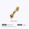 Pulseira de Corda de Couro Banhada a Ouro de Aço Inoxidável Fecho para Extremidade de Colar Design Simples de Fivela Conector de Joias DIY Acessórios
