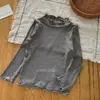 Ropa para niños de azúcar de pera, capa base para niñas, nuevo estilo de otoño, top de manga larga con borde de hongo para niños, ropa de otoño, ropa de bebé Clase A