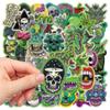 50 Stickers Graffiti Verdes Estilo Gótico Laptop Manual Carcasa de Teléfono Decorativos DIY Stickers Transfronterizos