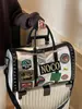 Bolsa de Viaje Retro para Corta Distancia, Bolsa Portátil de Gran Capacidad para Viajes de Negocios, Bolsa Ligera de Almacenamiento para Fitness, Bolsa de Motocicleta con Insignia