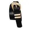 Cinto de Couro Novo Vintage Transfronteiriço para Mulheres, Cinto de Verão para Jeans, Cinto Decorativo Versátil Fino de Couro Bovino, Preto