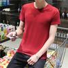Preço de atacado com decote em V decote redondo camiseta masculina de manga curta solta roupas de verão de morte rápida mais tamanho grande homem gordo gordo t-shirt