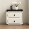 Nuevo Mesita de Noche Negra con Doble Cajón Moderno Minimalista Gabinete de Almacenamiento para Dormitorio Hogareño Gabinete Pequeño de Almacenamiento de Lujo Ligero para Lado de la Cama