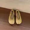 Zapatos Retro de Nicho con Tacón Plano, Punta Dividida y Diseño de Pezuña de Cerdo para Mujer, Nuevos para Primavera Otoño 2026, Zapatos de Vestir sin Cordones, Bailarinas